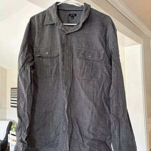 Apt. 9 Men's Gray Button-Front Casual shirt L great preowned condition